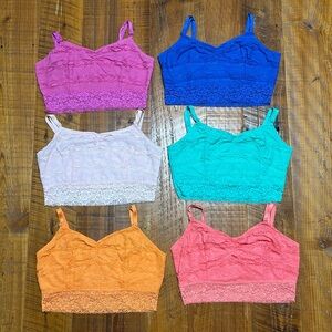 Decree Longline Lace Bralettes (Set of 6) Small